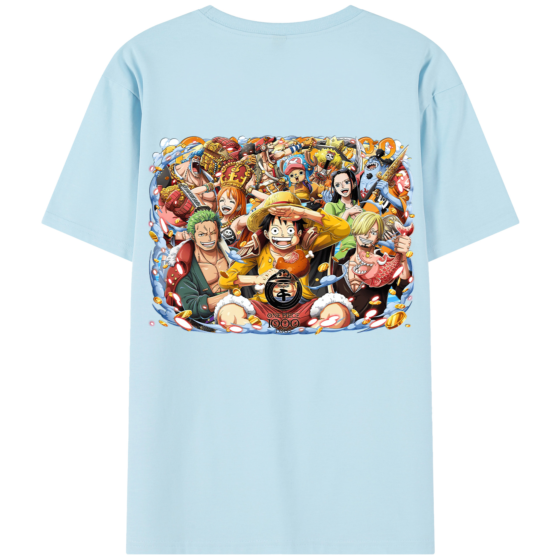 ワンピース モンキー・D・ルフィ ONE PIECE Monkey D. Luffy 綿100％半袖Tシャツ（背面プリント）